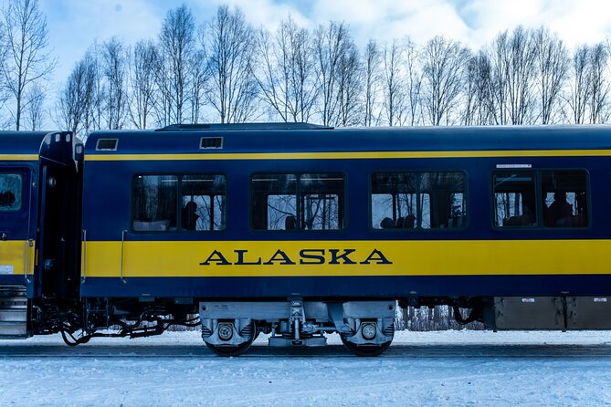 Alaska Railroad Aurora Winter Anchorage to Fairbanks One Way - Along the Nenana River near Healy Canyon