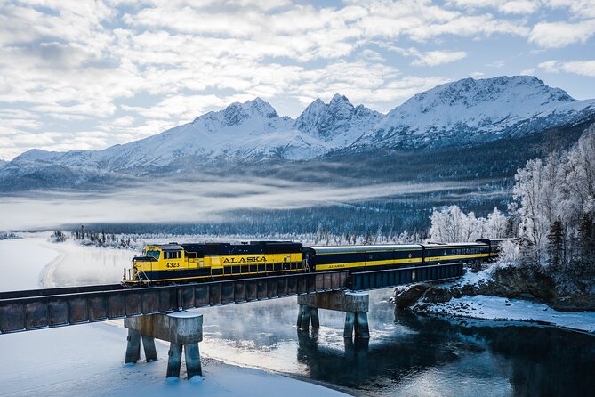 Alaska Railroad Aurora Winter Anchorage to Fairbanks One Way - Knik River, Talkeetna, and the Susitna views