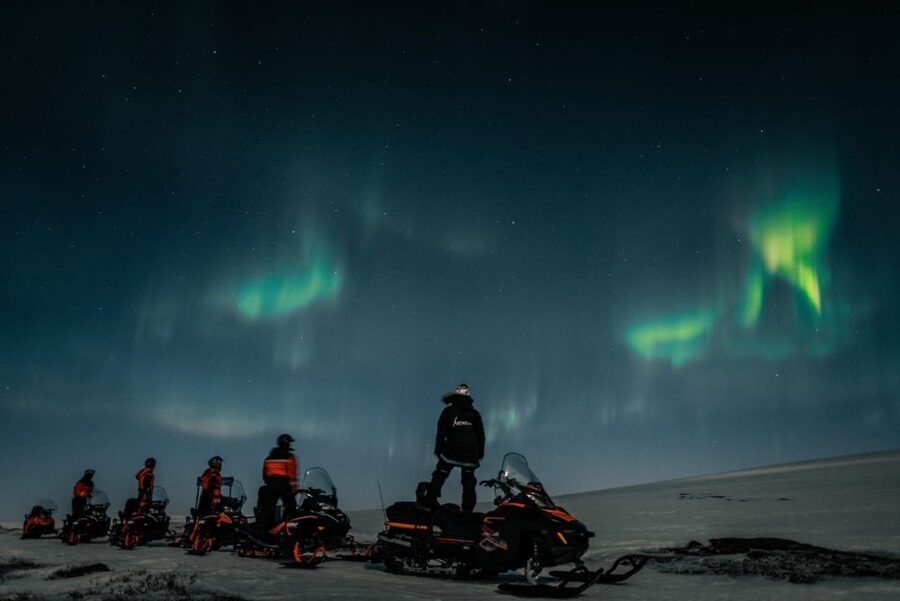 From Alta: Northern Lights Night Adventure By Snowmobile - The plateau after dark