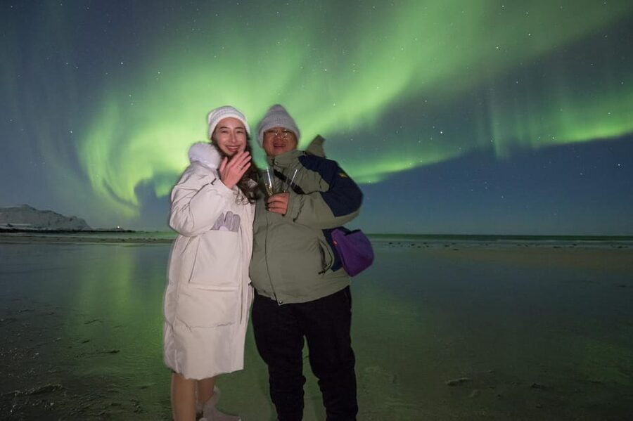 From Svolvaer: Northern Lights Private Tour - The price: best value for three people