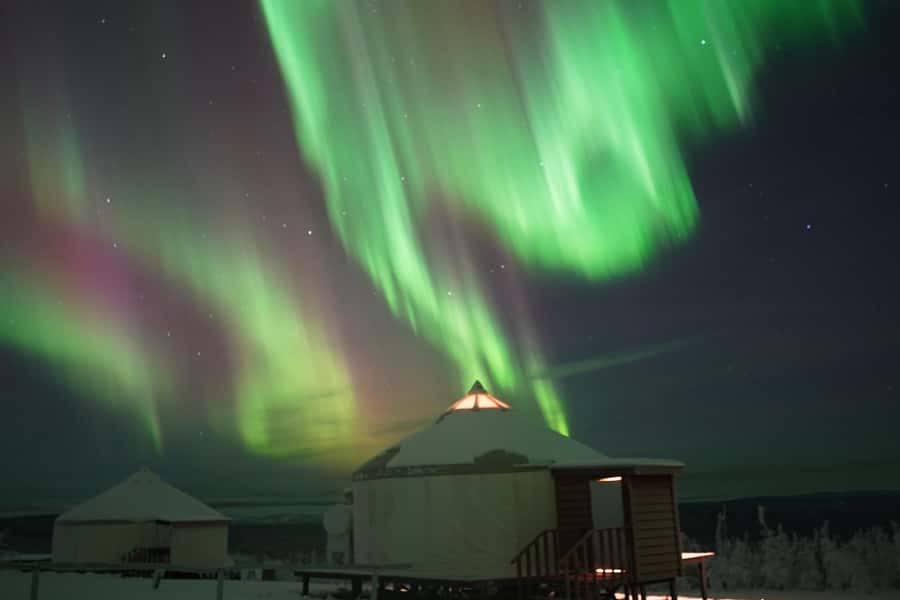 Late Night Yurt Dinner and Northern Lights - What arrives on the dinner table