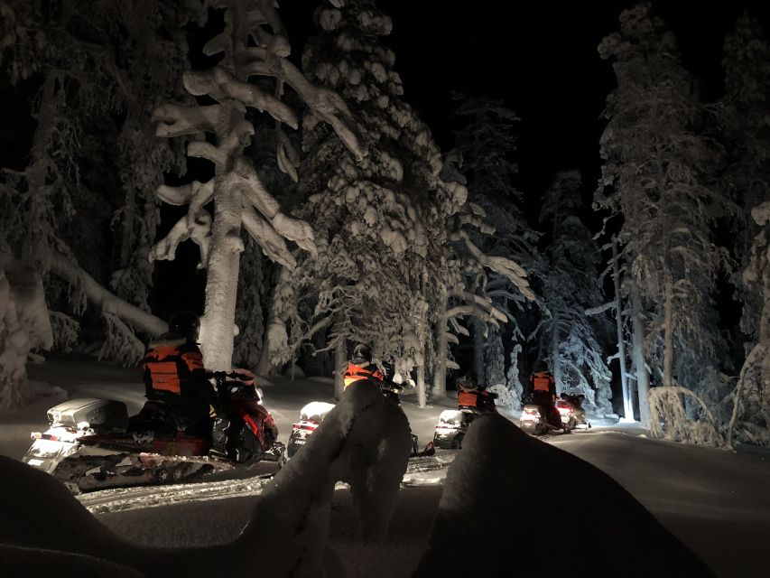Levi: Northern Lights Snowmobile Tour with Snacks and Drinks - What the 80-minute forest ride feels like
