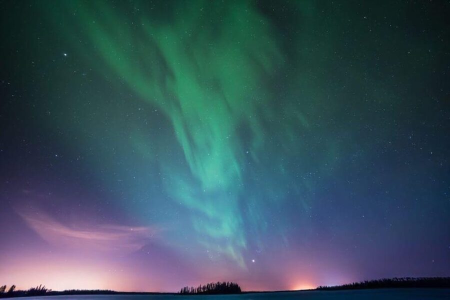 Luleå: Snowmobile Adventures & Northern Lights Hunt - Leaving Luleå for the dark of Mörön