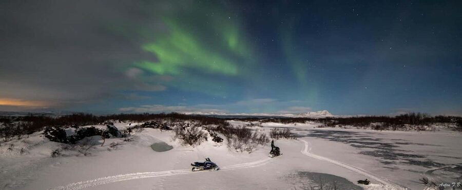 Mývatn: Northern Lights Snowmobile Tour - The one-hour snowmobile route