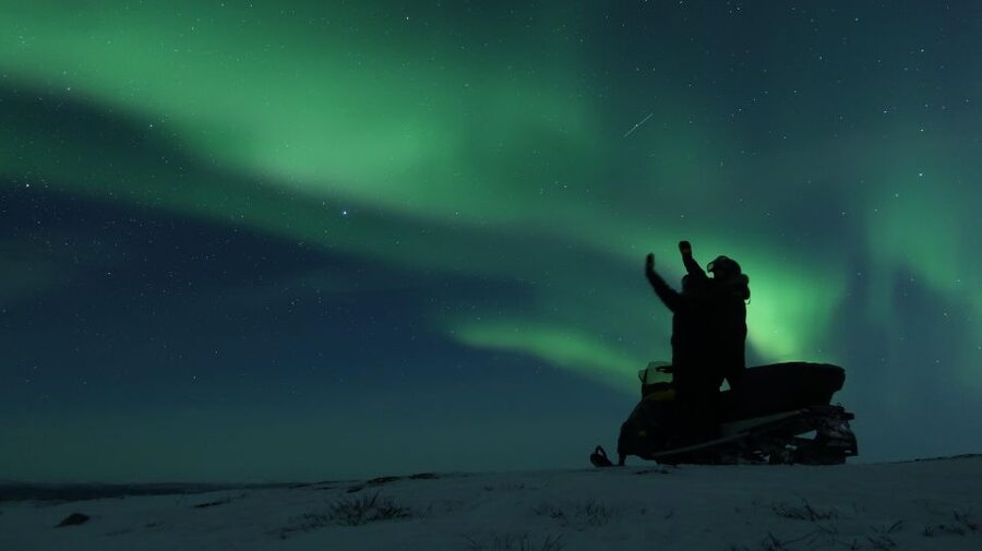 Premium Aurora Snowmobile Ride With Panoramic Views - Riding Toward Mt. Ednamvarri