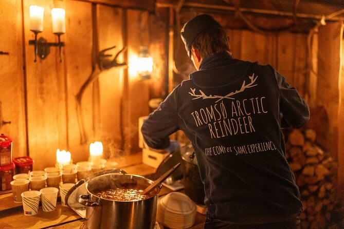 Reindeer Camp Dinner with Chance of Northern Lights in Tromso - Sámi stories, clothing, and joik