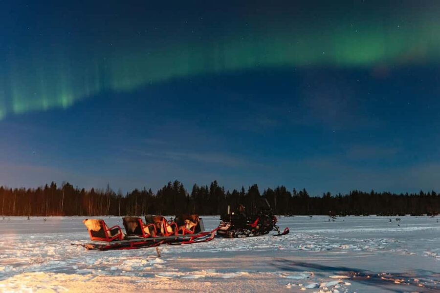 Rovaniemi: Northern Lights Family-Friendly Snowmobile Safari - What the children experience in the sleigh
