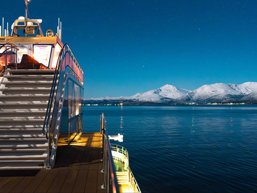 Tromsø: Aurora Dinner Cruise by Hybrid-Electric Catamaran - Snowy mountains, the Arctic Cathedral, and the first tasting